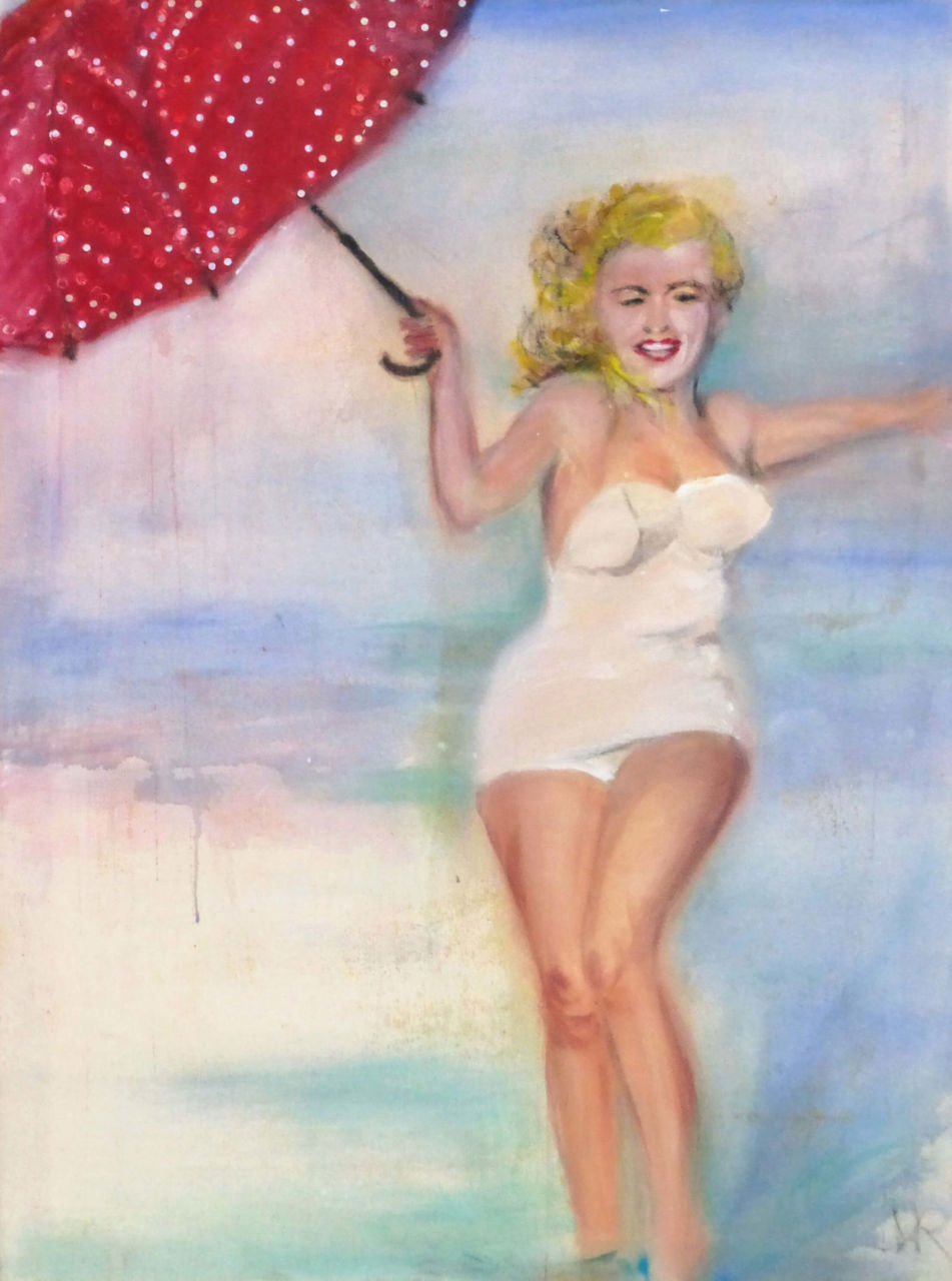 marylin am strand acryl collage